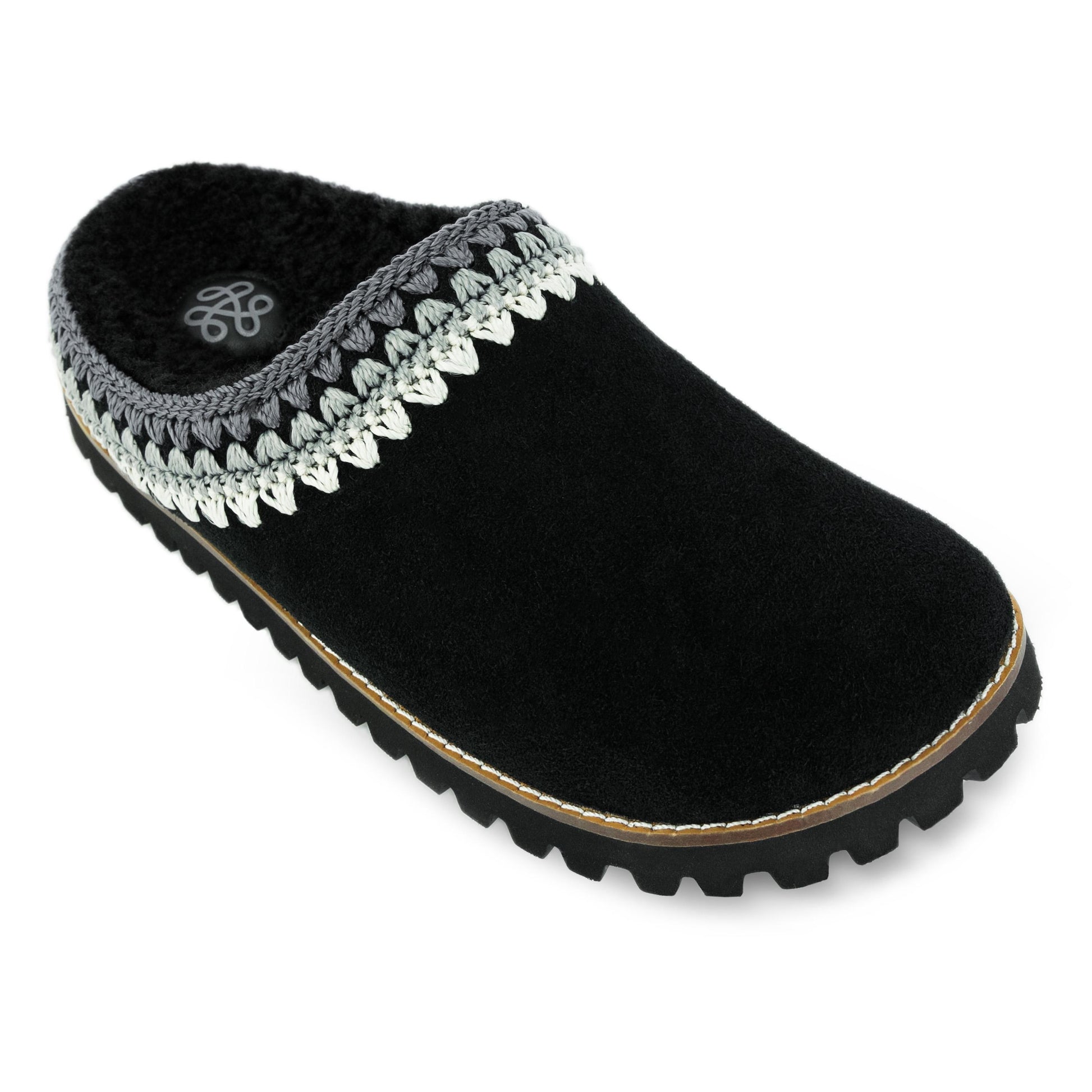 The Sak Bolinas Slip On Clog - Leather - Black Shearling