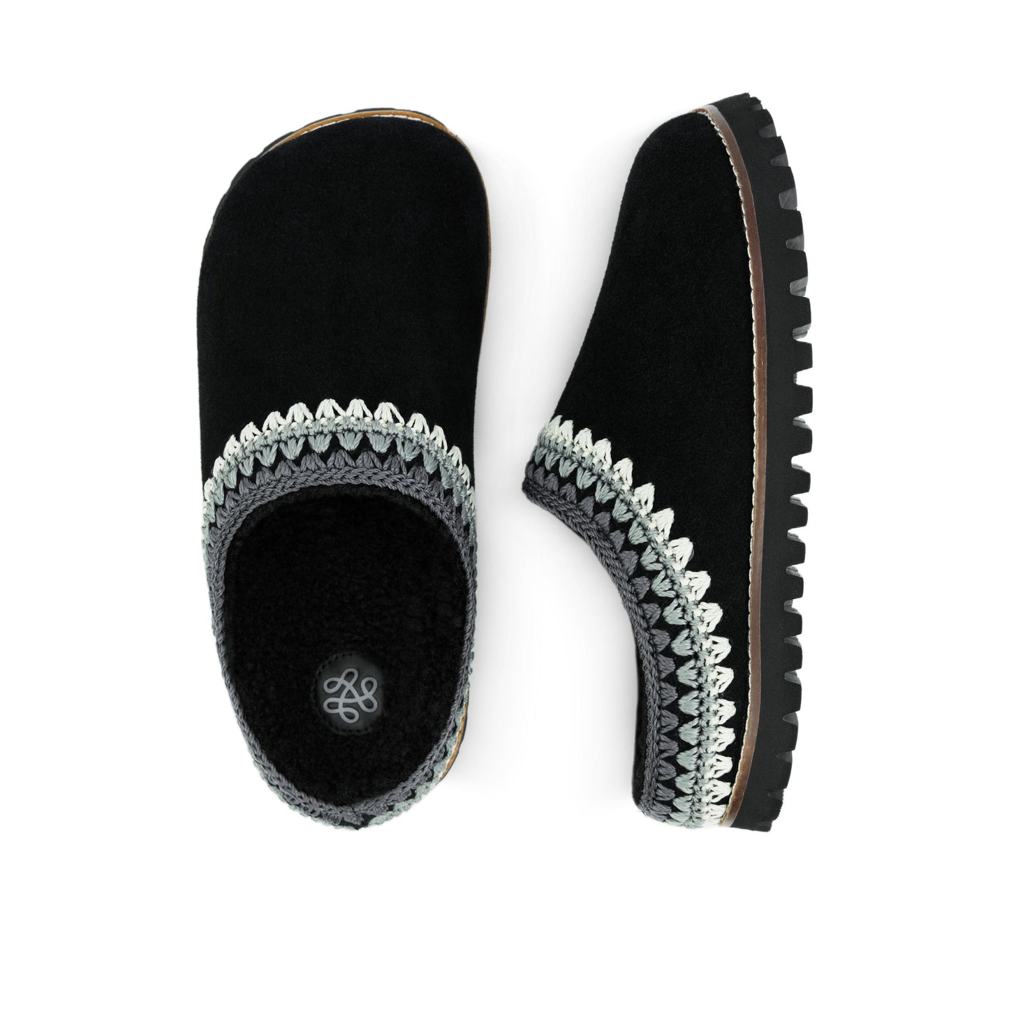 The Sak Bolinas Slip On Clog - Leather - Black Shearling