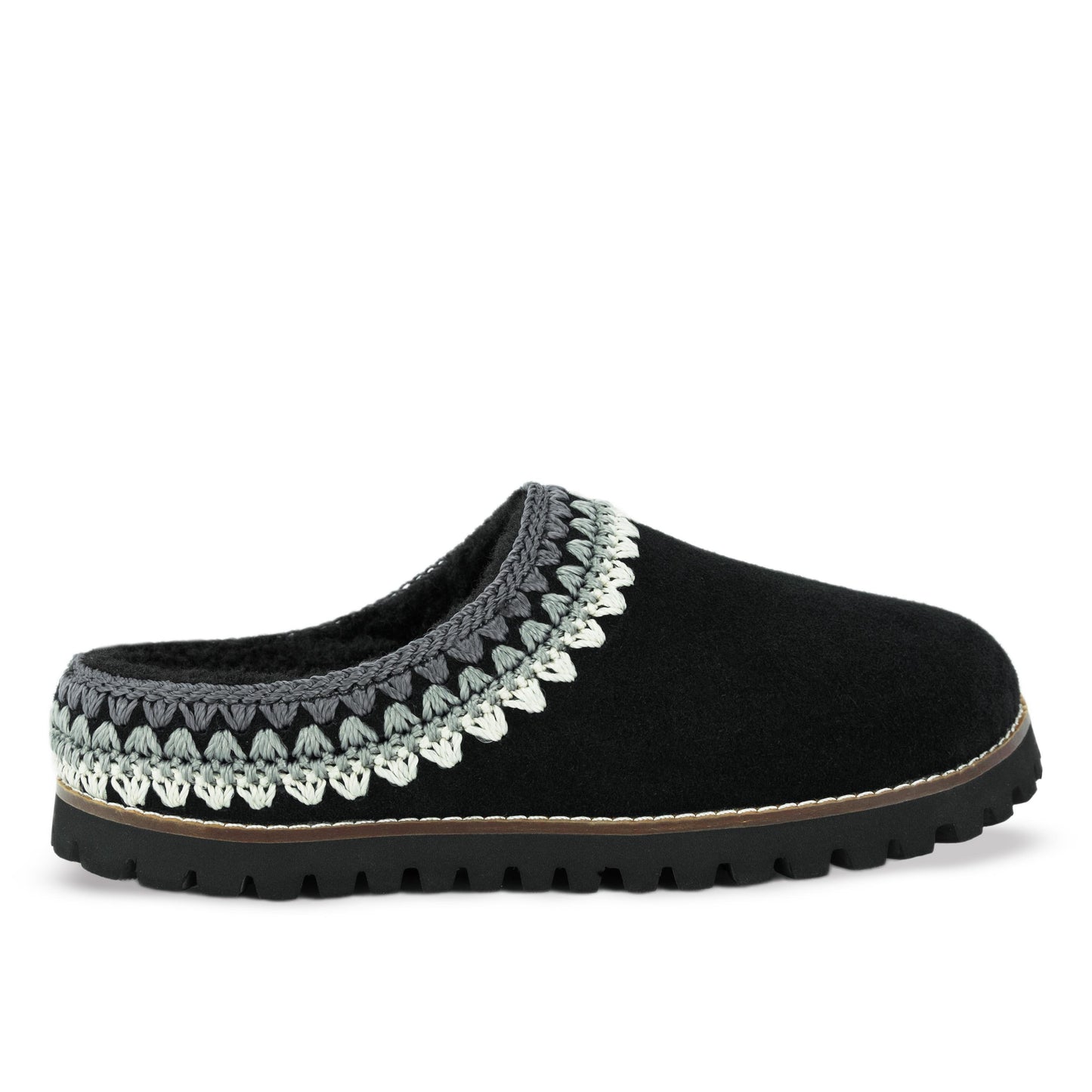 The Sak Bolinas Slip On Clog - Leather - Black Shearling