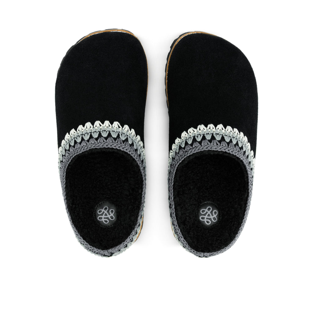 The Sak Bolinas Everyday Clog - Leather - Black Shearling