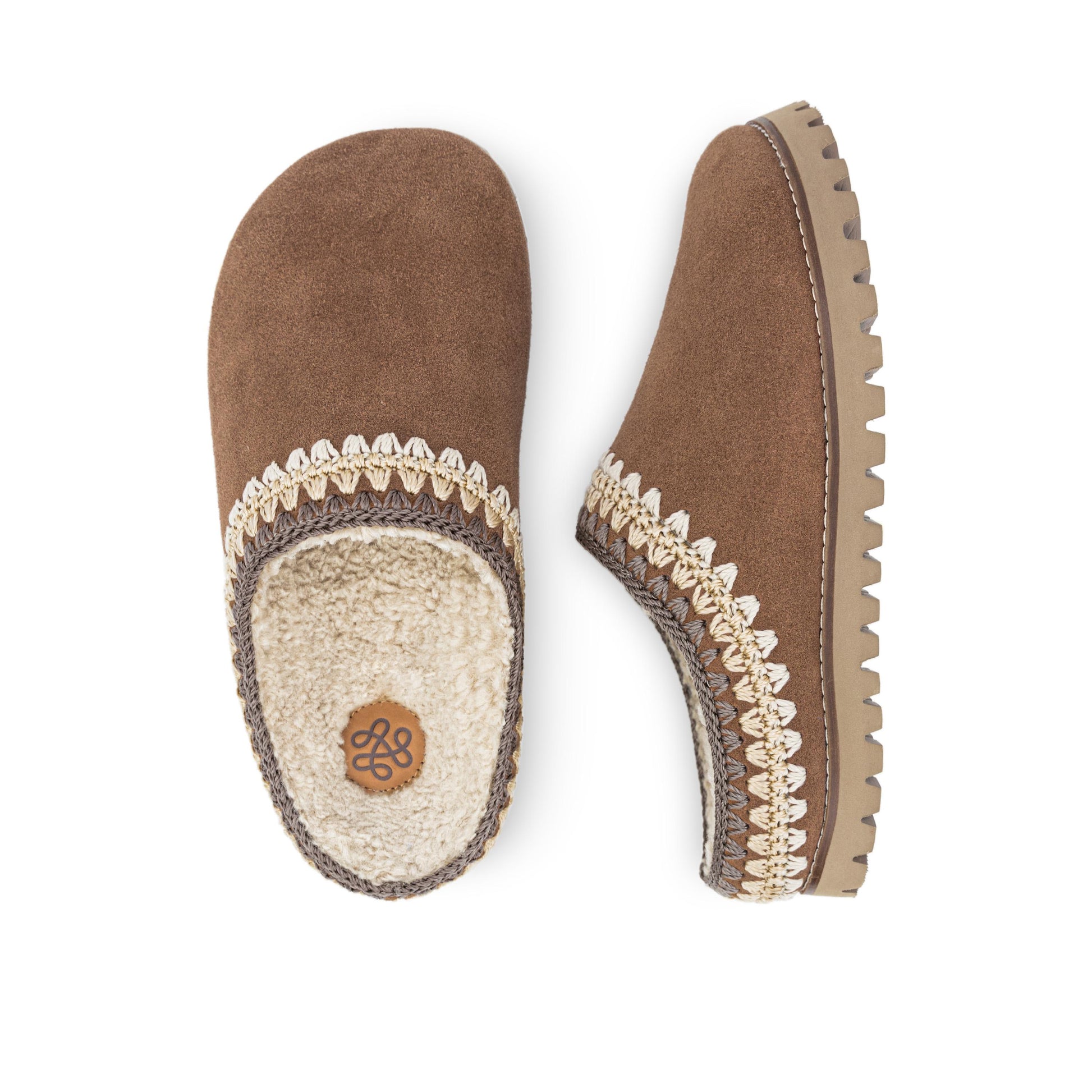 The Sak Bolinas Slip On Clog - Leather - Tobacco Shearling