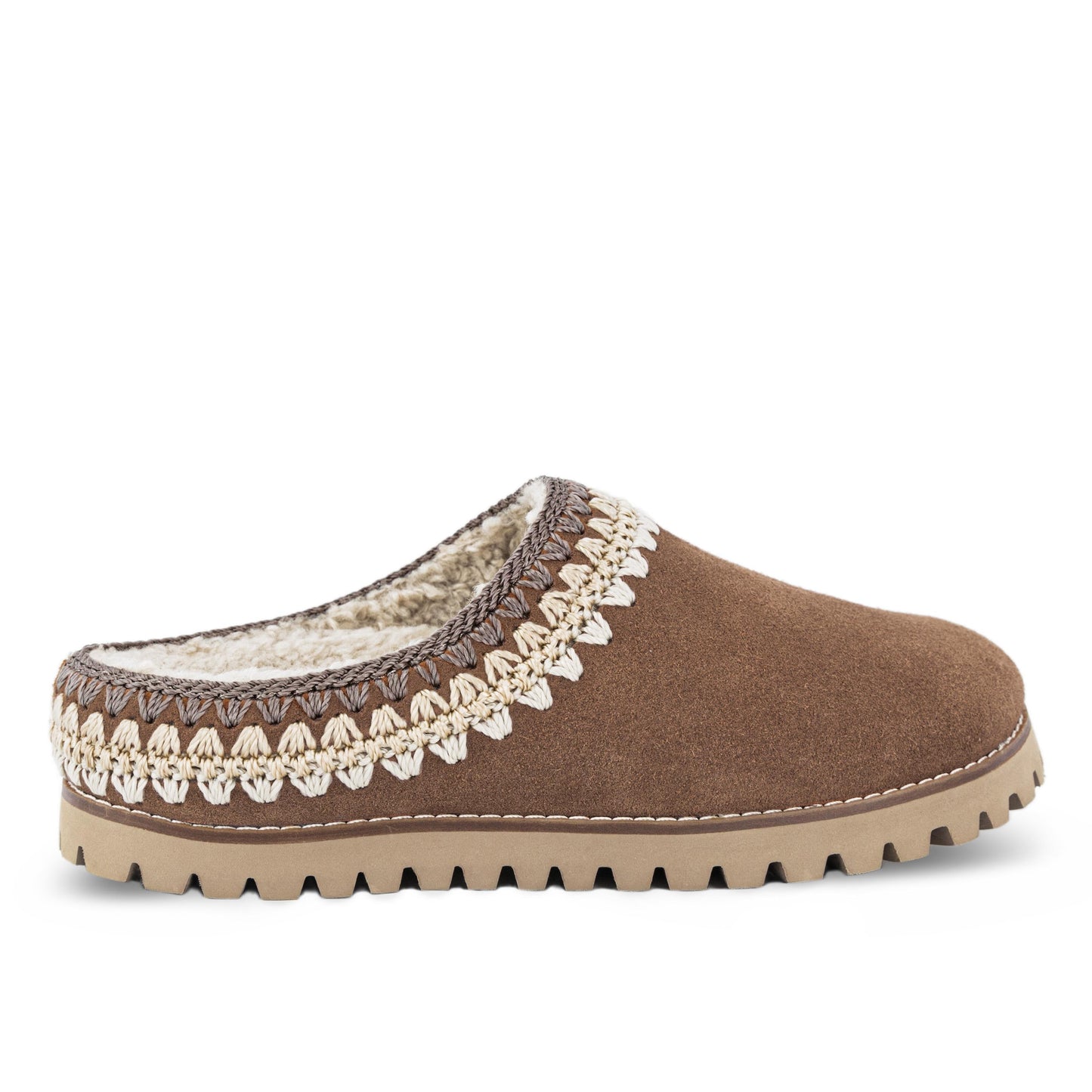 The Sak Bolinas Slip On Clog - Leather - Tobacco Shearling