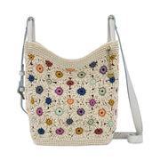 Los Feliz Crossbody - Hand Crochet - Natural Multi Flowers