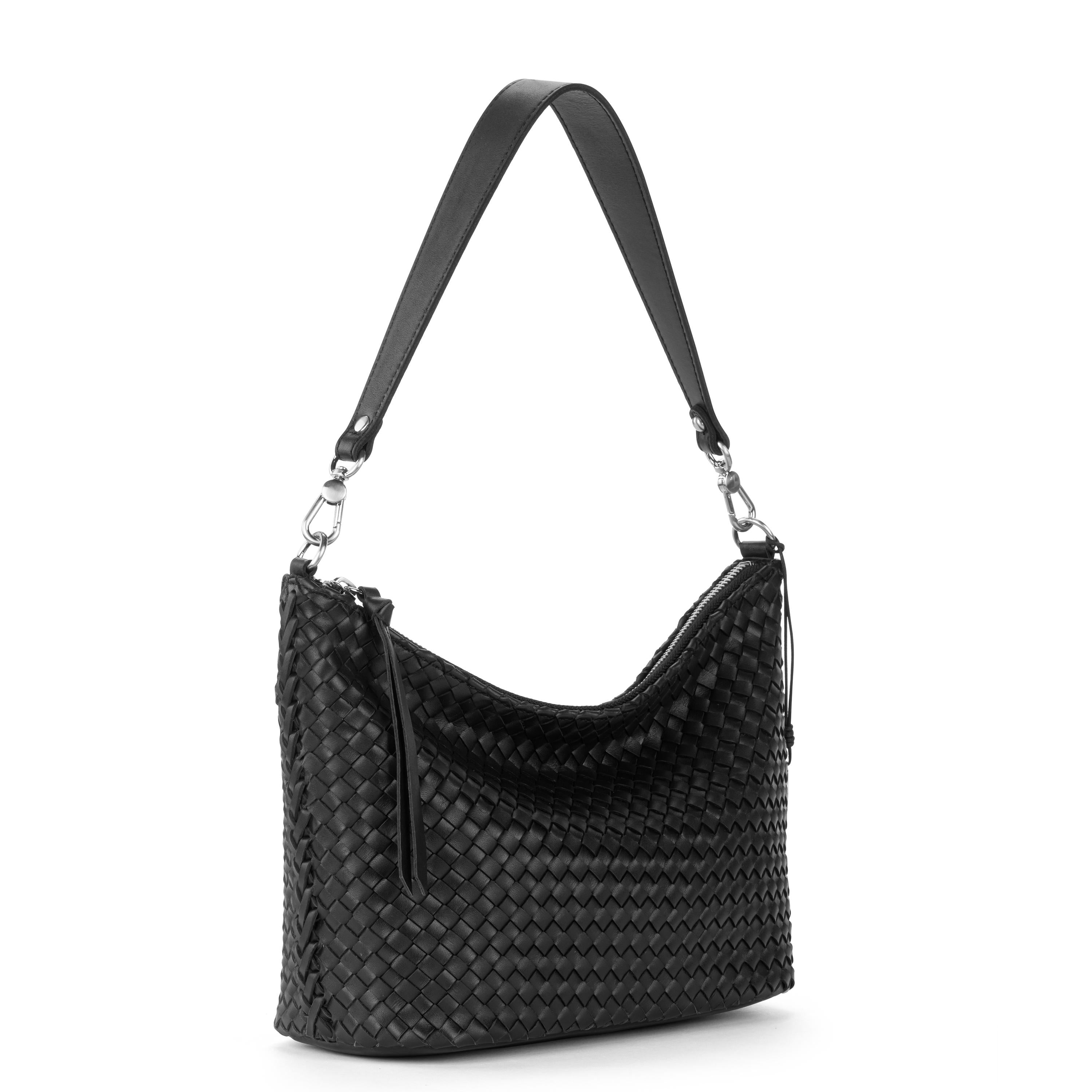 The Sak Juniper Small Hobo - Leather - Woven Black