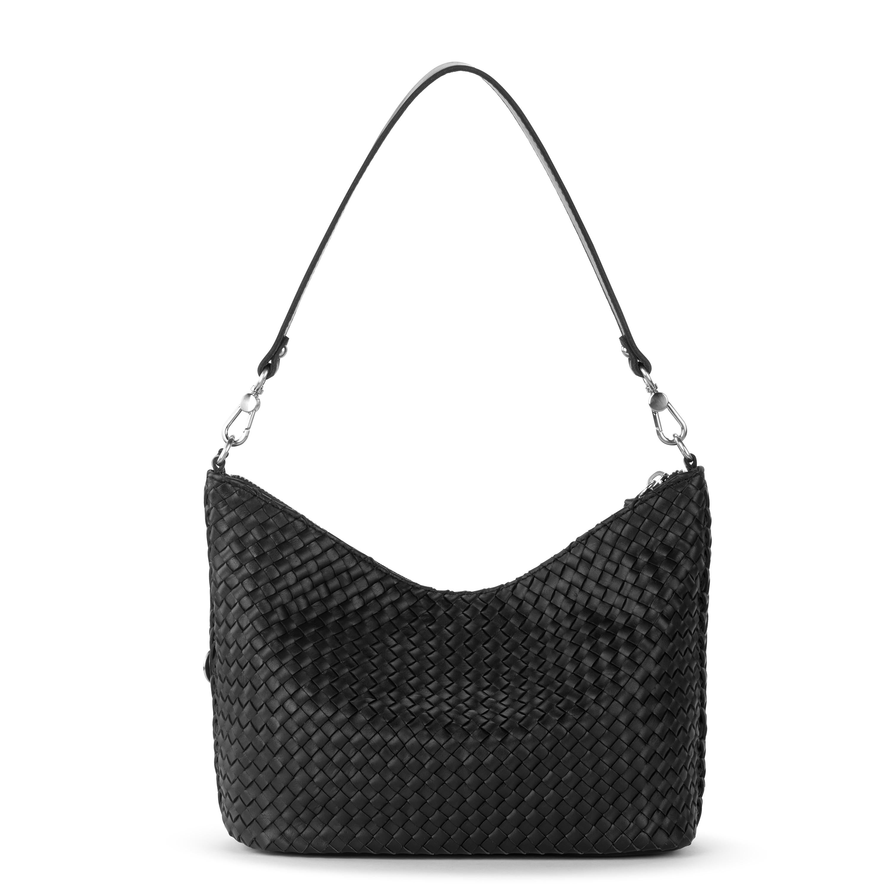 The Sak Juniper Small Hobo - Leather - Woven Black