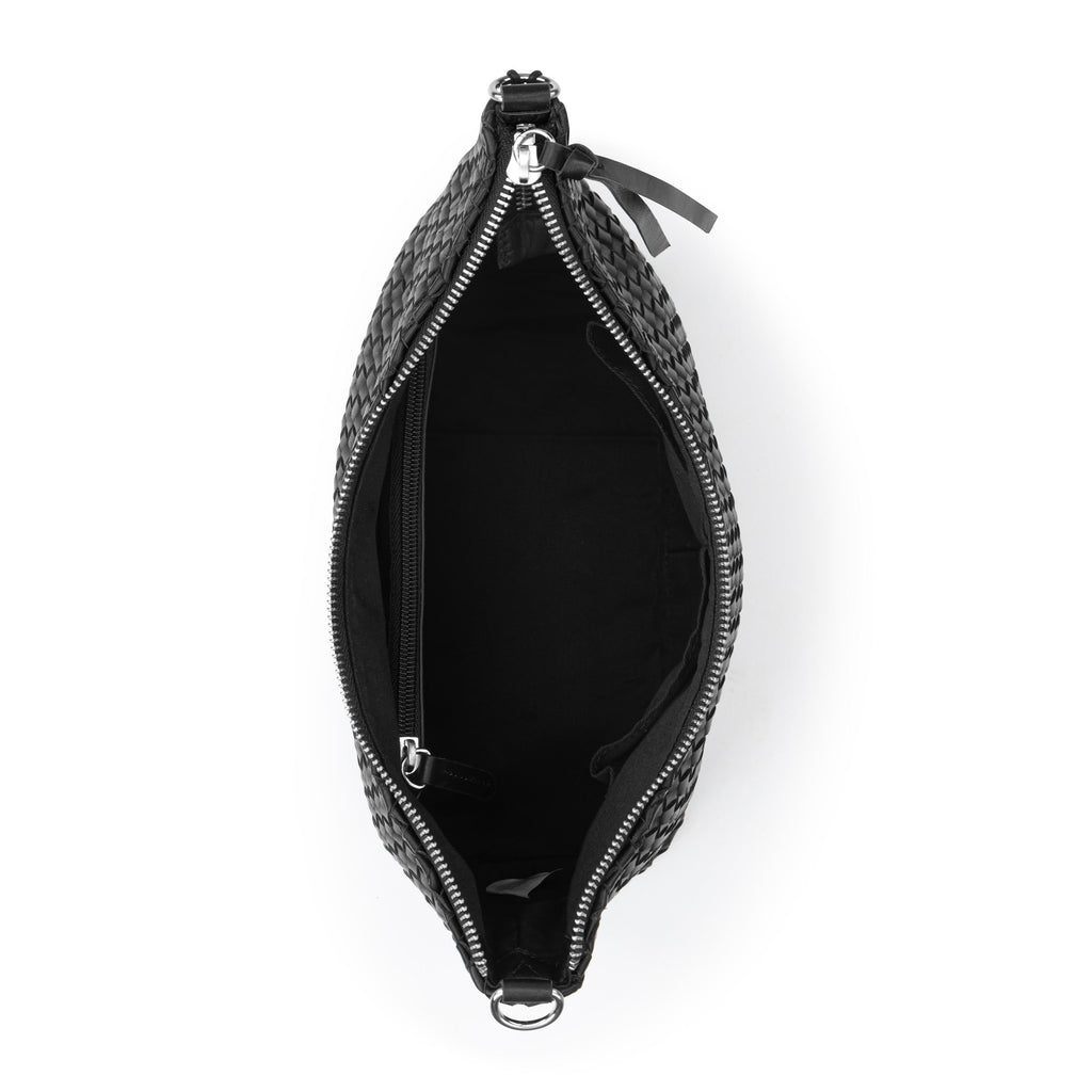 The Sak Juniper Small Hobo - Leather - Woven Black