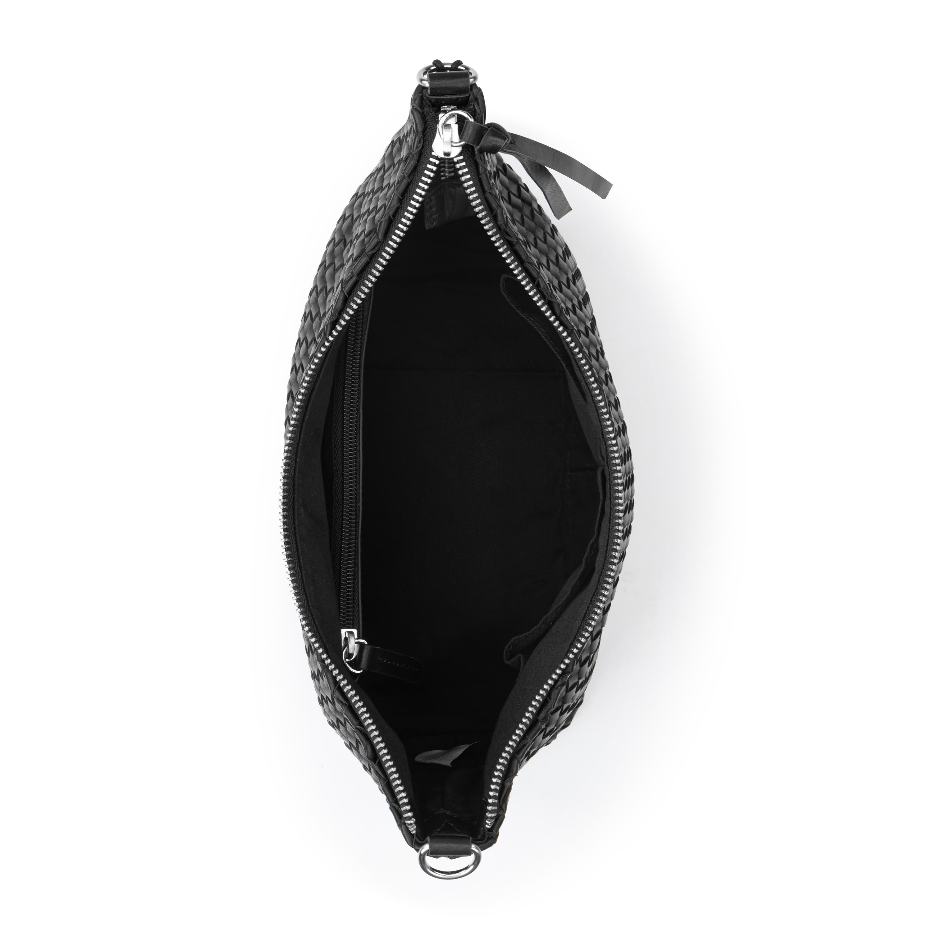 The Sak Juniper Small Hobo - Leather - Woven Black
