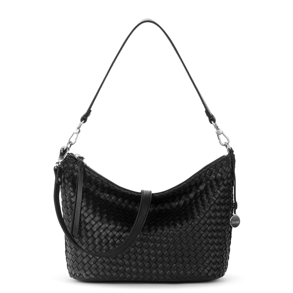 The Sak Juniper Small Hobo - Leather - Woven Black