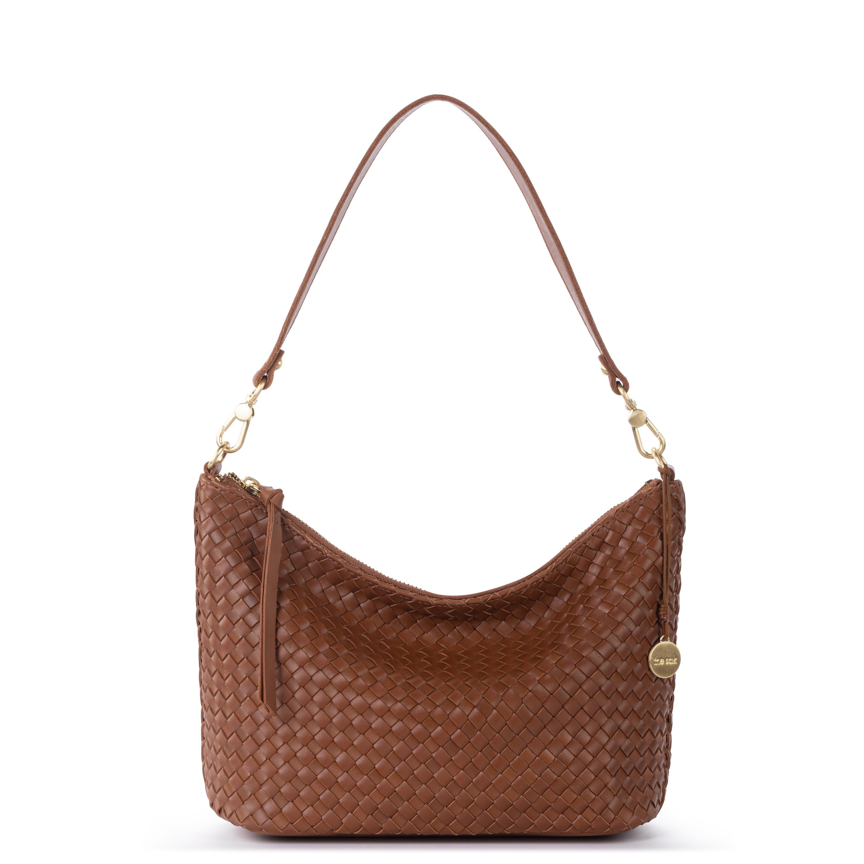 The Sak Juniper Small Hobo - Leather - Woven Cognac