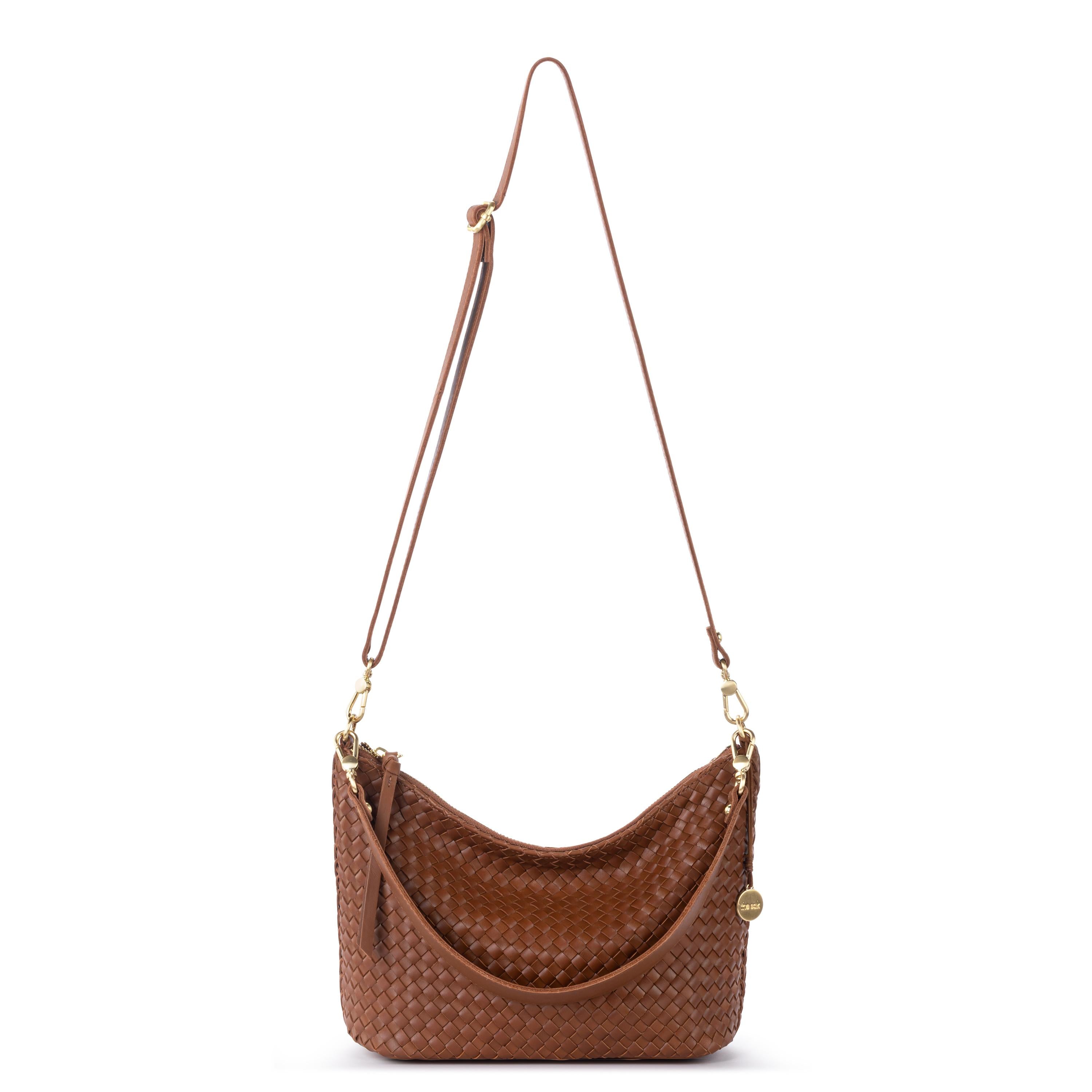 The Sak Juniper Small Hobo - Leather - Woven Cognac