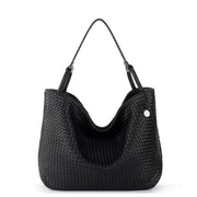 Los Feliz Large Tote - Leather - Woven Black