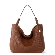 Los Feliz Large Tote - Leather - Woven Cognac