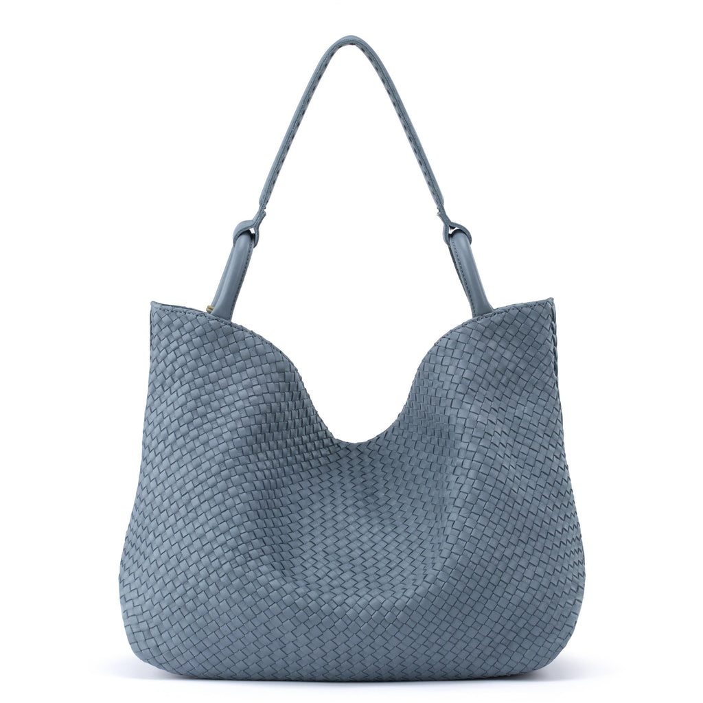 The Sak Los Feliz Large Tote - Leather - Woven Maritime