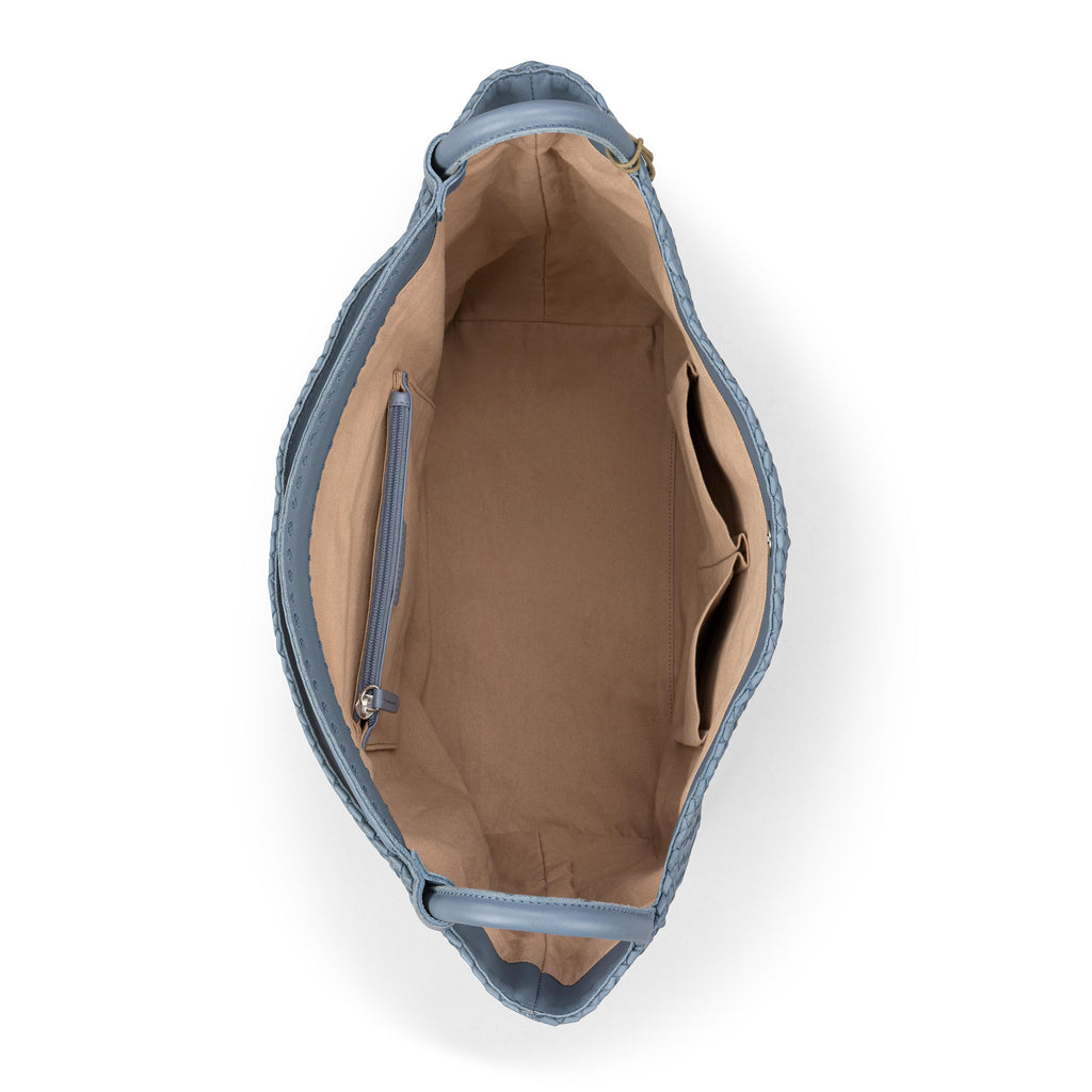 The Sak Los Feliz Large Tote - Leather - Woven Maritime