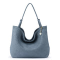 The Sak Los Feliz Large Tote - Leather - Woven Maritime