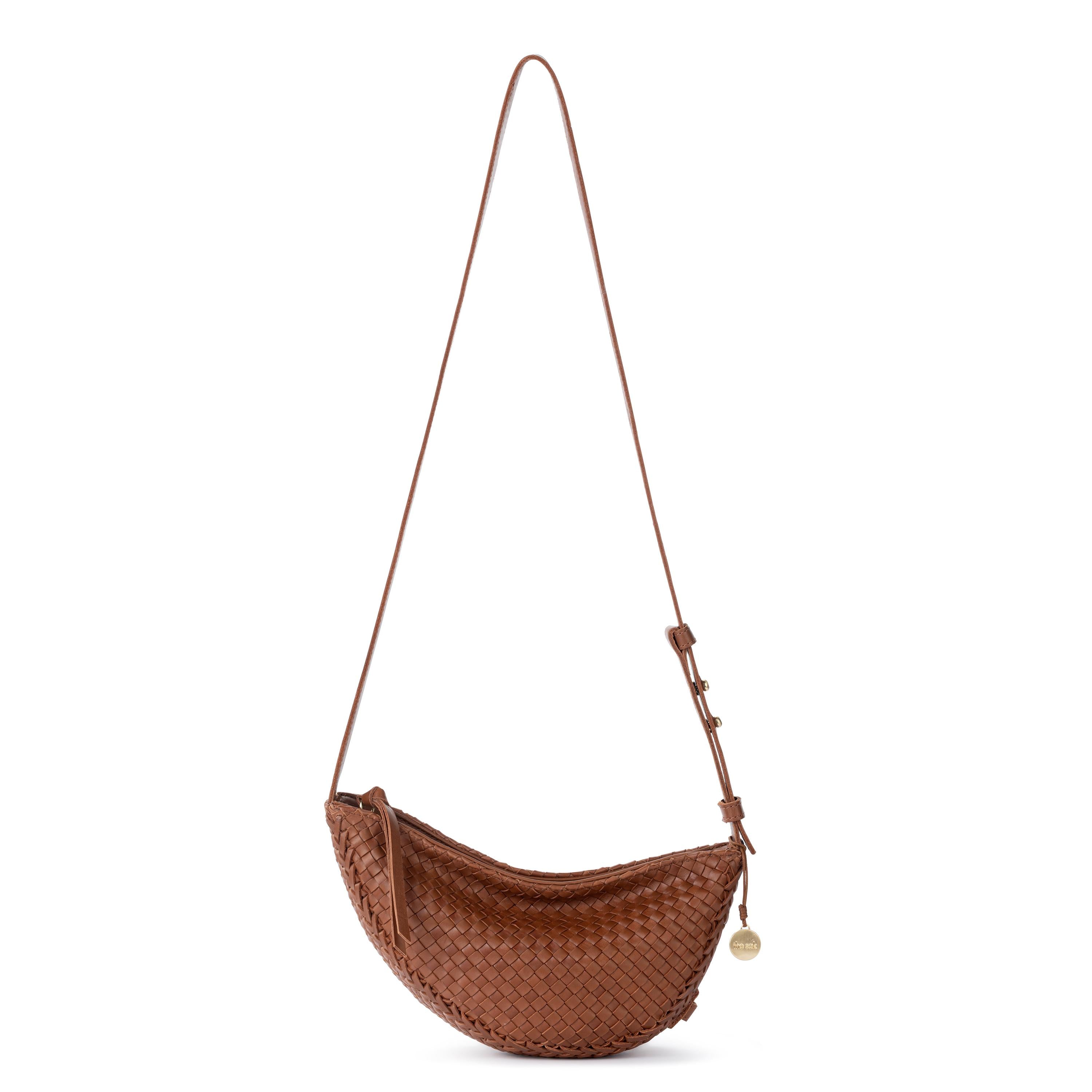 The Sak Tess Sling - Leather - Woven Cognac