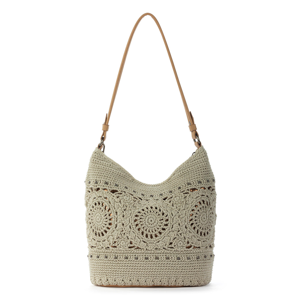 The Sak Sequoia Hobo - Hand Crochet - Natural Grey Medallion