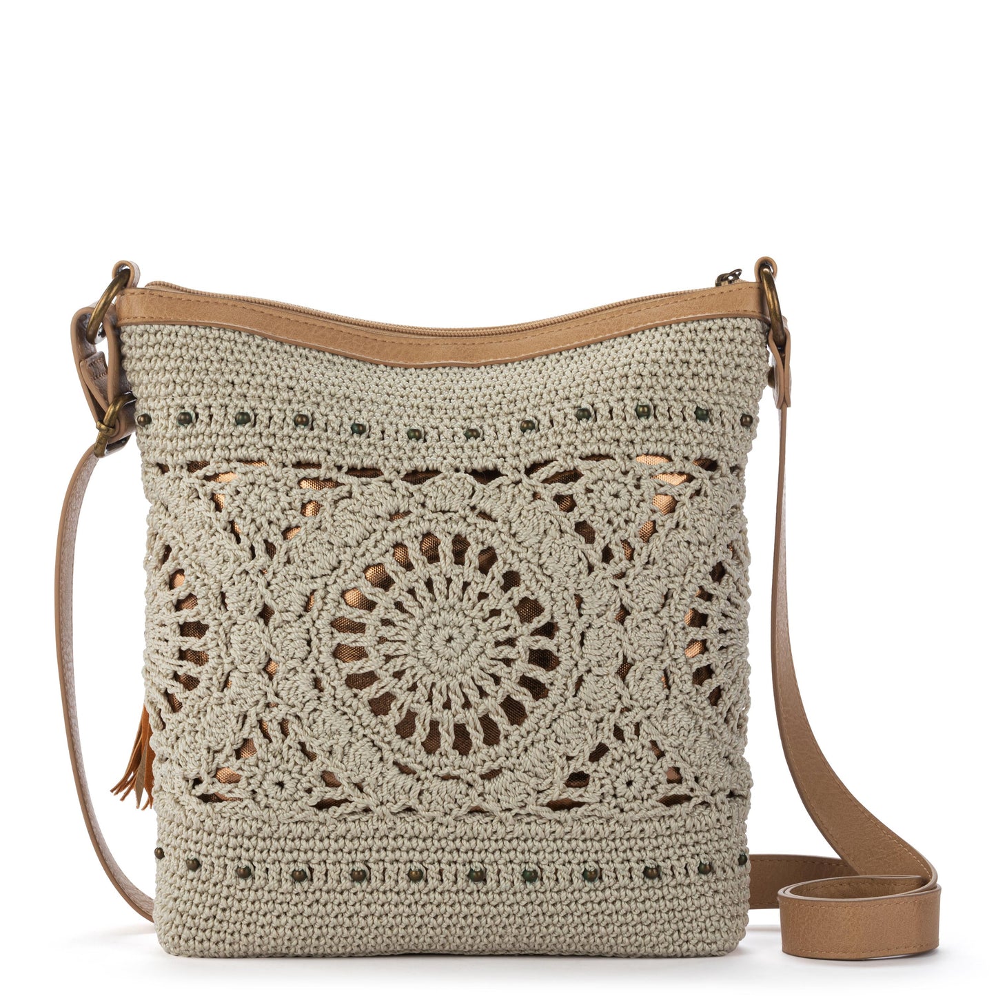 The Sak Lucia Crossbody Crochet - Natural Grey Medallion