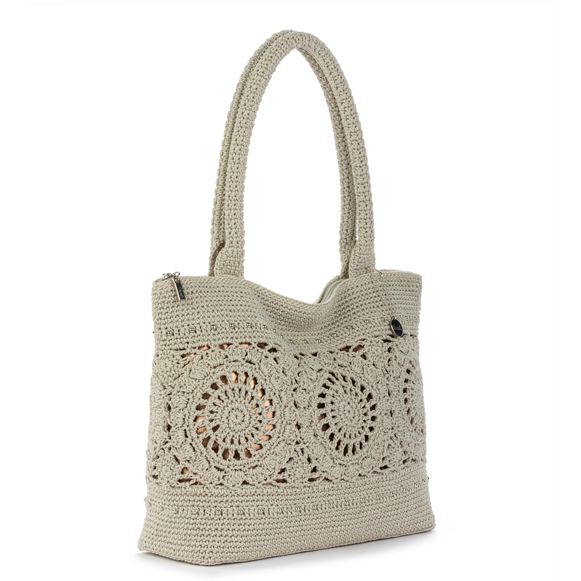 The Sak Crafted Classics Carryall Crochet - Natural Grey Medallion
