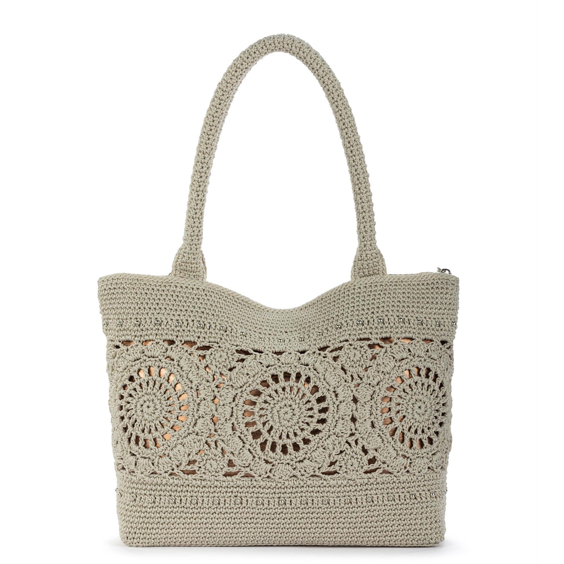 The Sak Crafted Classics Carryall Crochet - Natural Grey Medallion