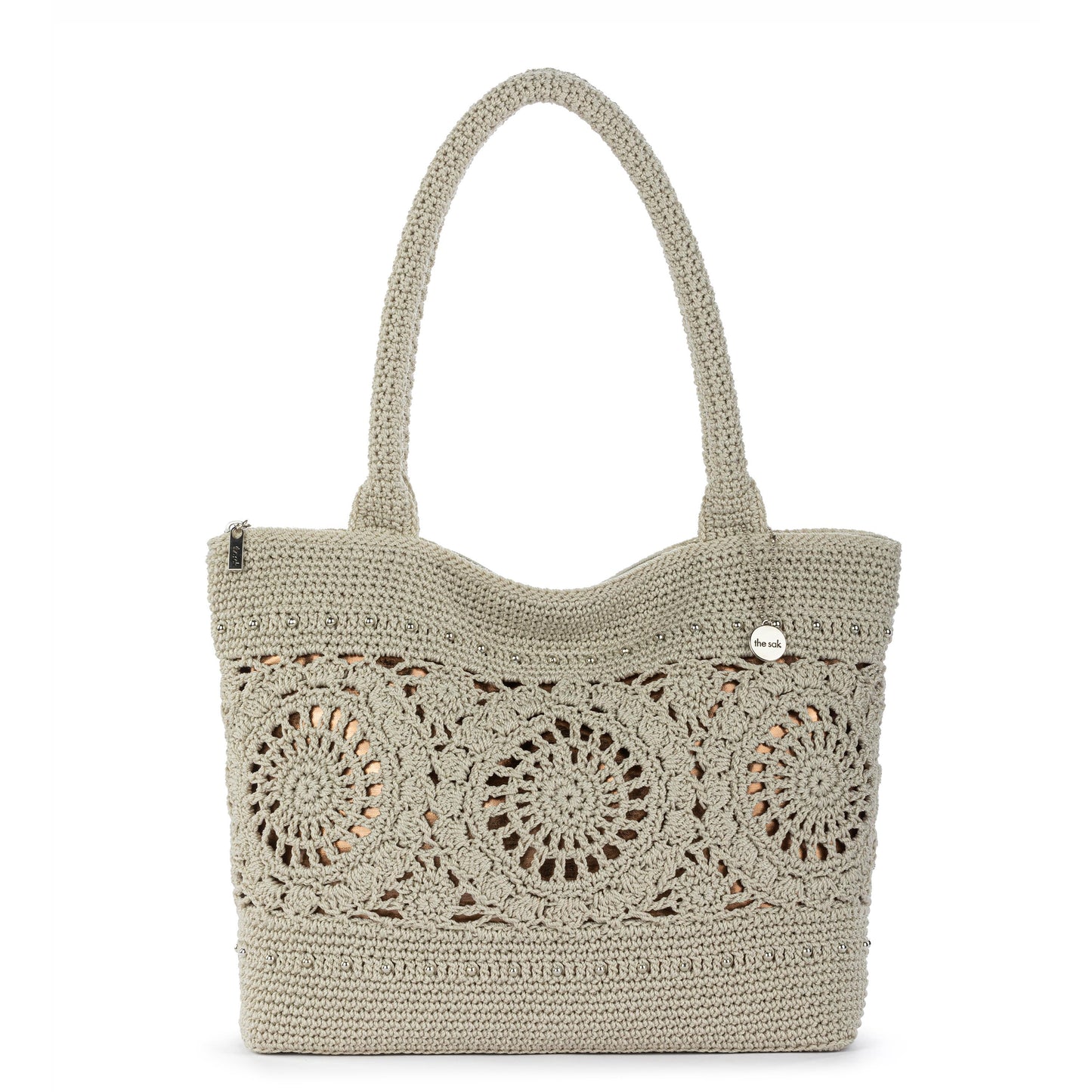 The Sak Crafted Classics Carryall Crochet - Natural Grey Medallion