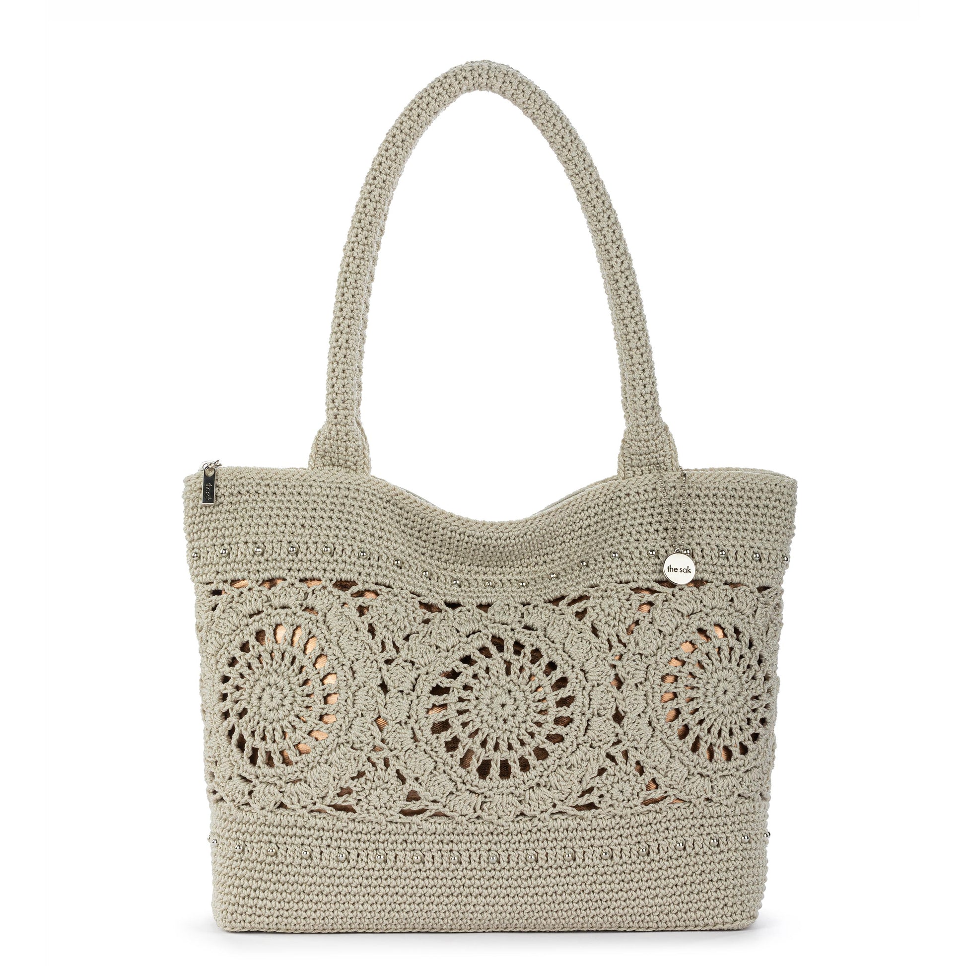 The Sak Crafted Classics Carryall Crochet - Natural Grey Medallion
