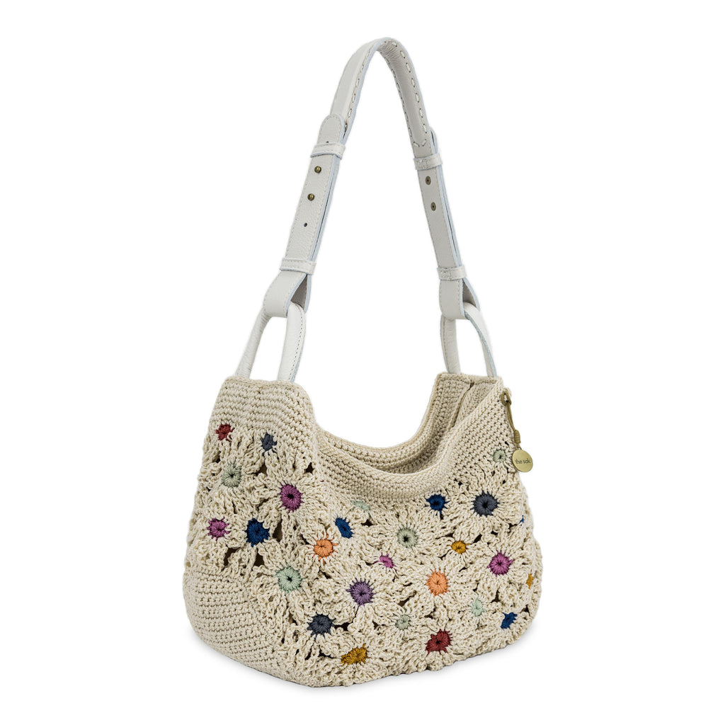 The Sak Los Feliz Hobo - Hand Crochet - Natural Multi Flowers