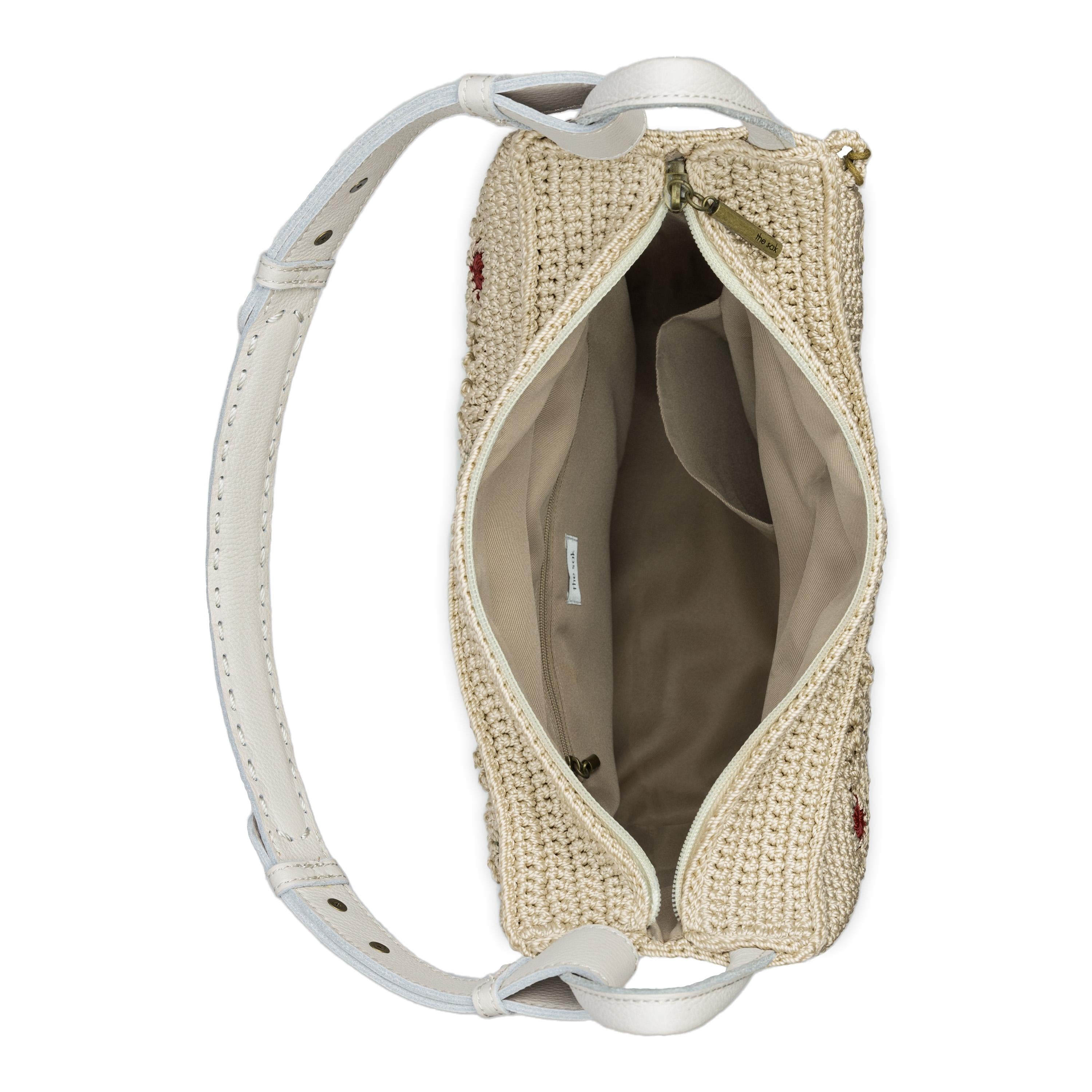 The Sak Los Feliz Hobo - Hand Crochet - Natural Multi Flowers