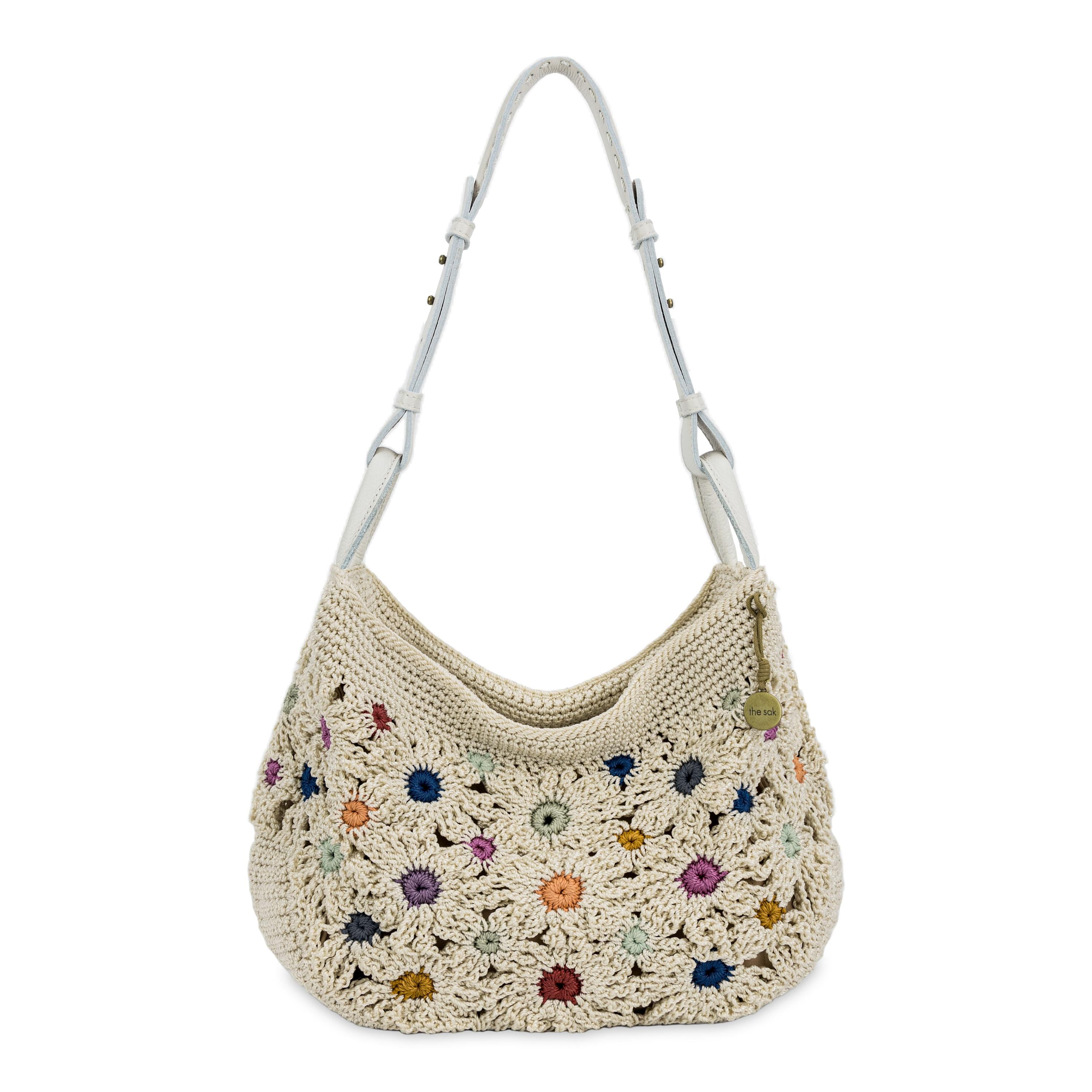 The Sak Los Feliz Hobo - Hand Crochet - Natural Multi Flowers