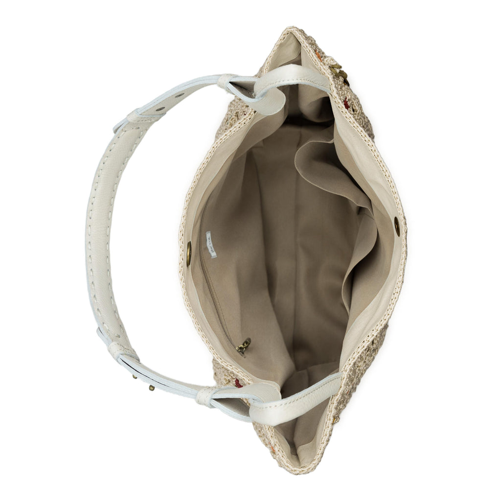 The Sak Los Feliz Medium Tote - Hand Crochet - Natural Multi Flowers