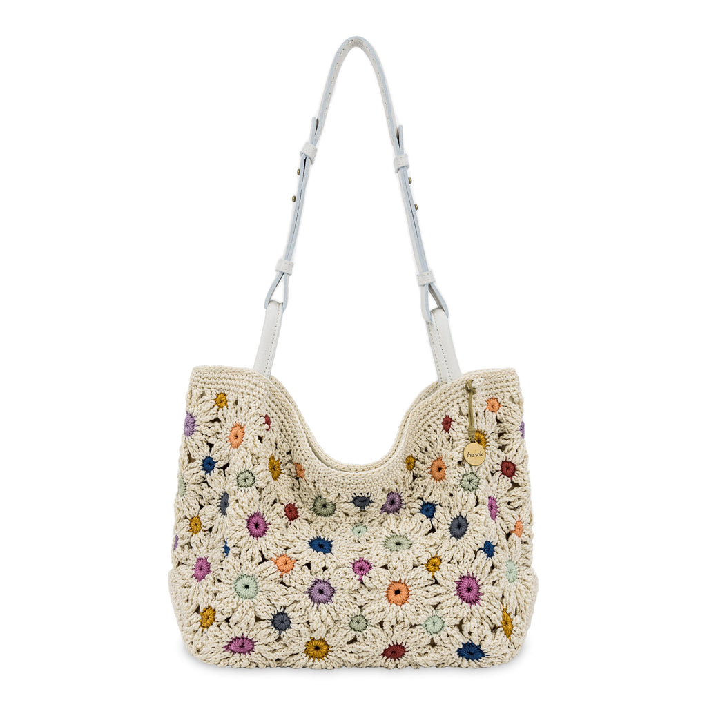 The Sak Los Feliz Medium Tote - Hand Crochet - Natural Multi Flowers