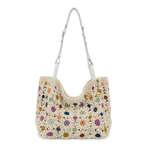 The Sak Los Feliz Medium Tote - Hand Crochet - Natural Multi Flowers