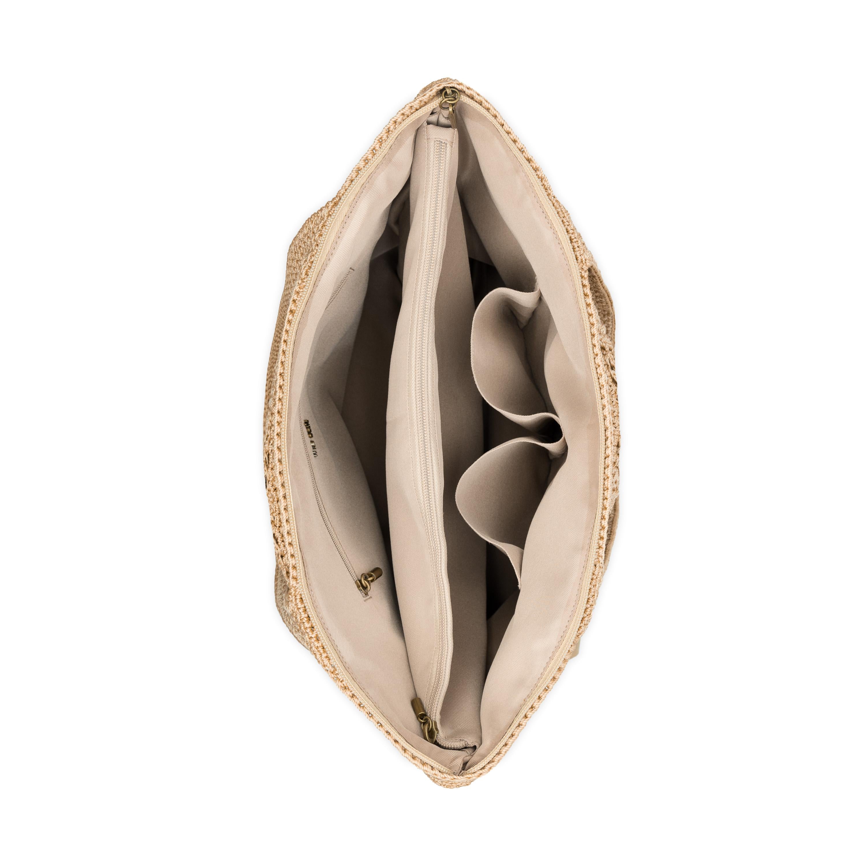 The Sak Crafted Classic Large Carryall - Hand Crochet - Bamboo With Gold