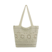 Sola Carryall Tote - Hand Crochet - Natural Medallion
