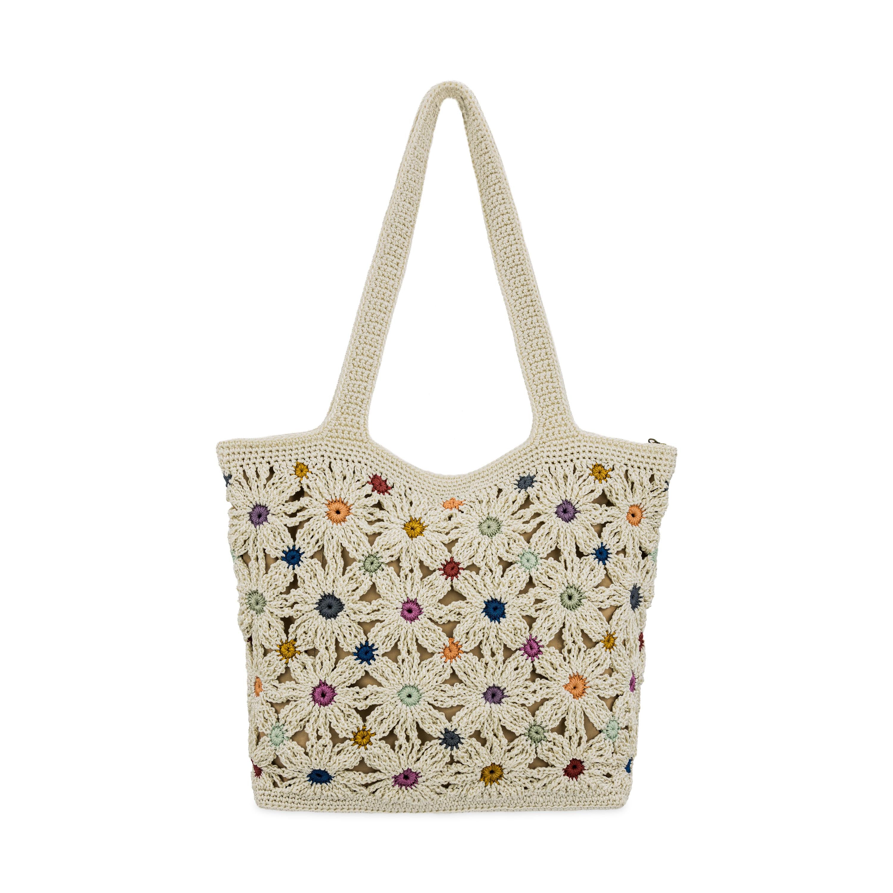 The Sak Crafted Classic Large Carryall - Hand Crochet - Natural Multi Flowers