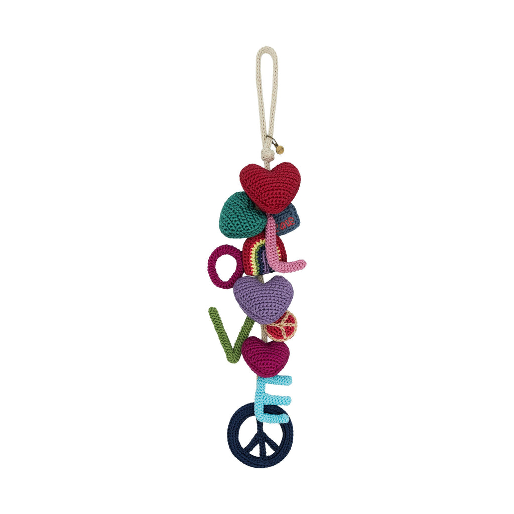 The Sak Yarnicharmz The Mega Dangle - Hand Crochet - Peace And Love