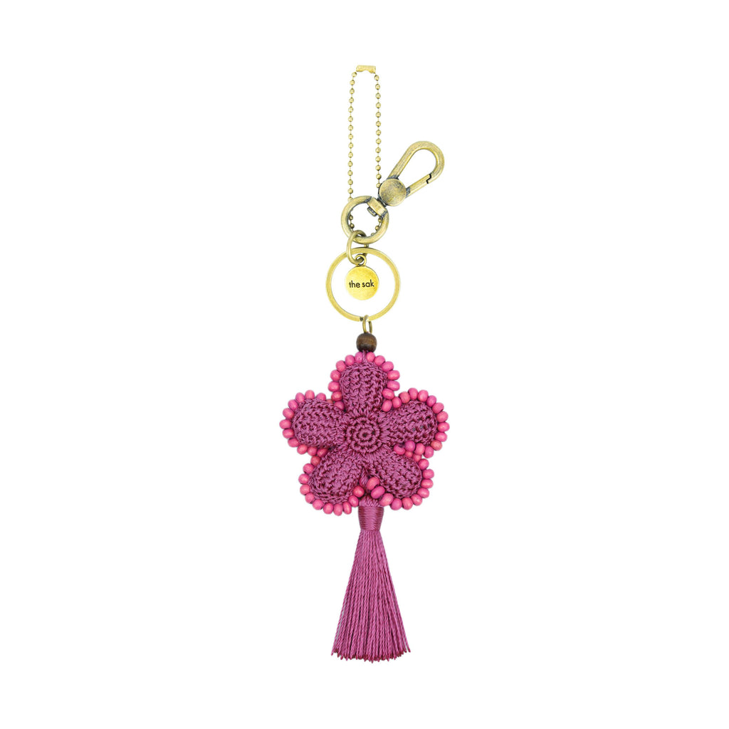 The Sak Yarnicharmz Dangle - Hand Crochet - Fuchsia Flower