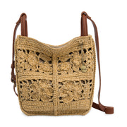 Los Feliz Crossbody - Hand Crochet - Natural Tonal Flower