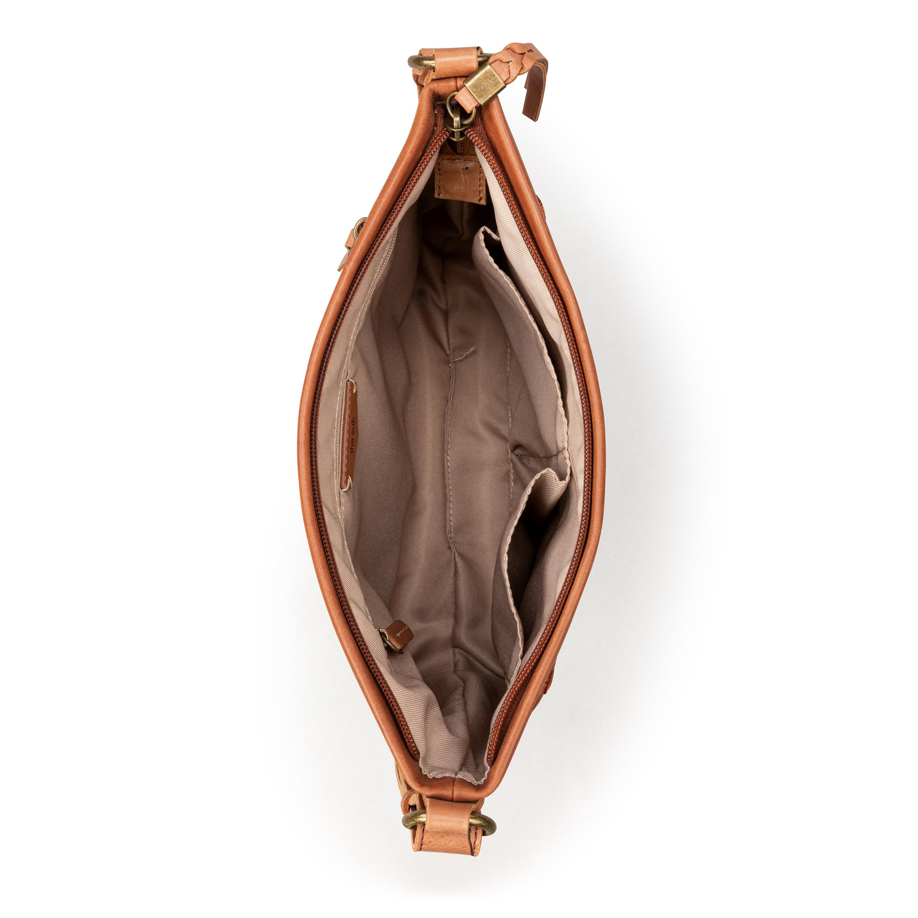The Sak Melrose Leather Soft Crossbody - Leather - Tobacco Floral Emboss
