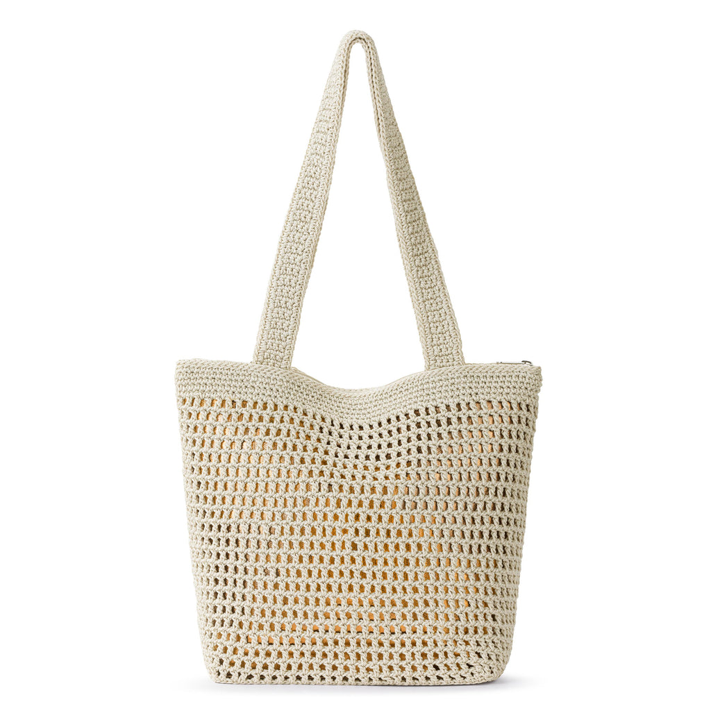 The Sak Casual Classics Tote - Hand Crochet - Natural With Bronze