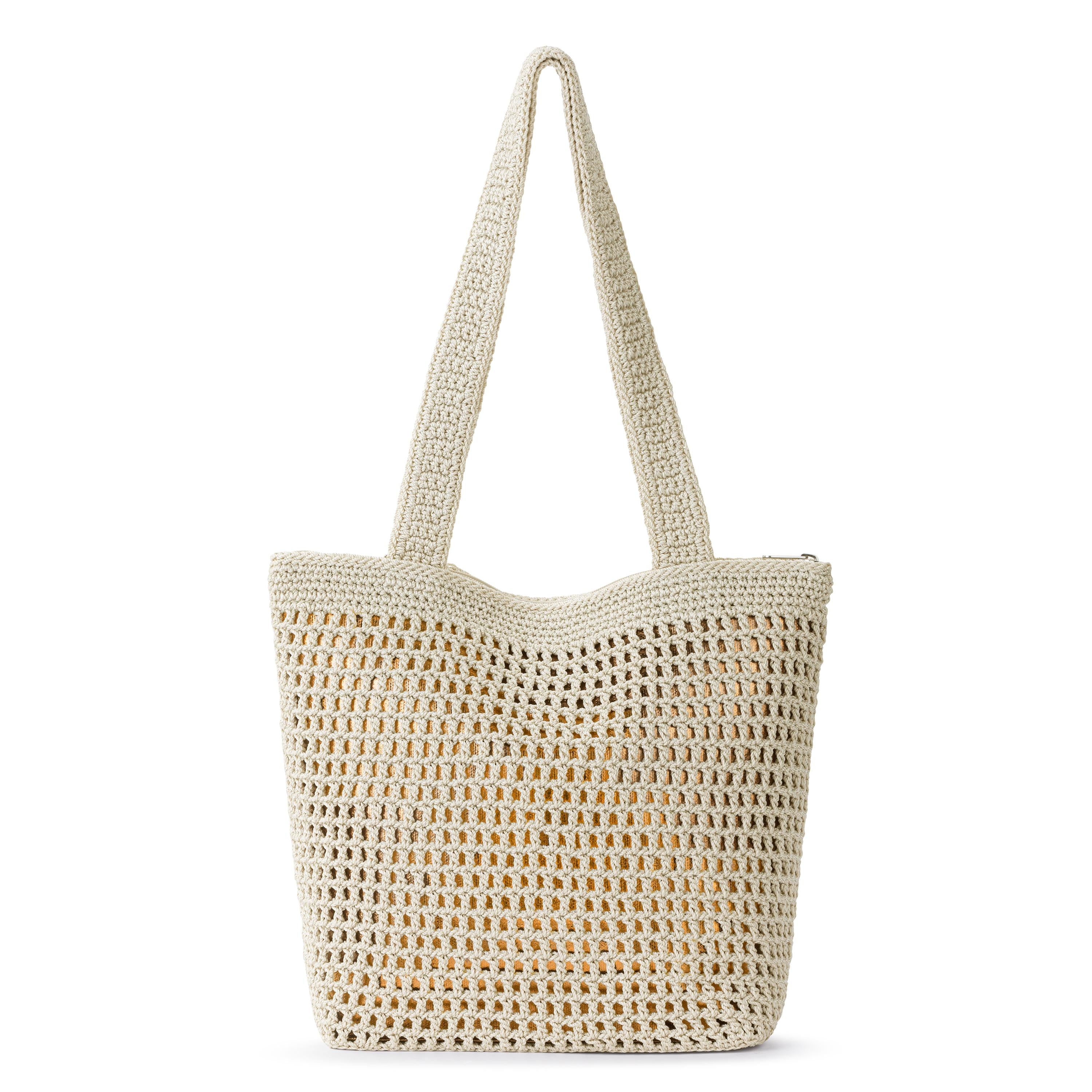 The Sak Casual Classics Tote - Hand Crochet - Natural With Bronze
