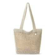 Casual Classics Tote - Hand Crochet - Natural With Bronze