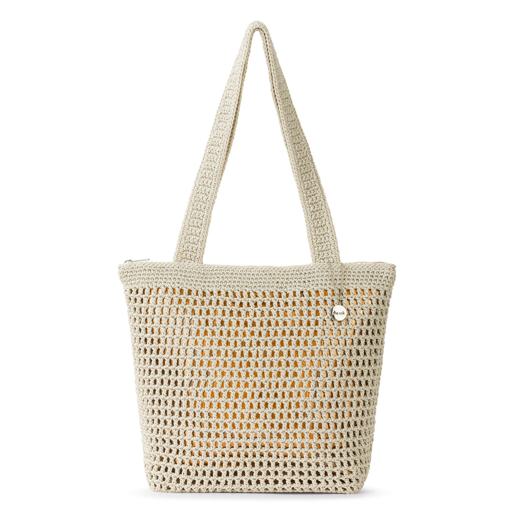 The Sak Casual Classics Tote - Hand Crochet - Natural With Bronze