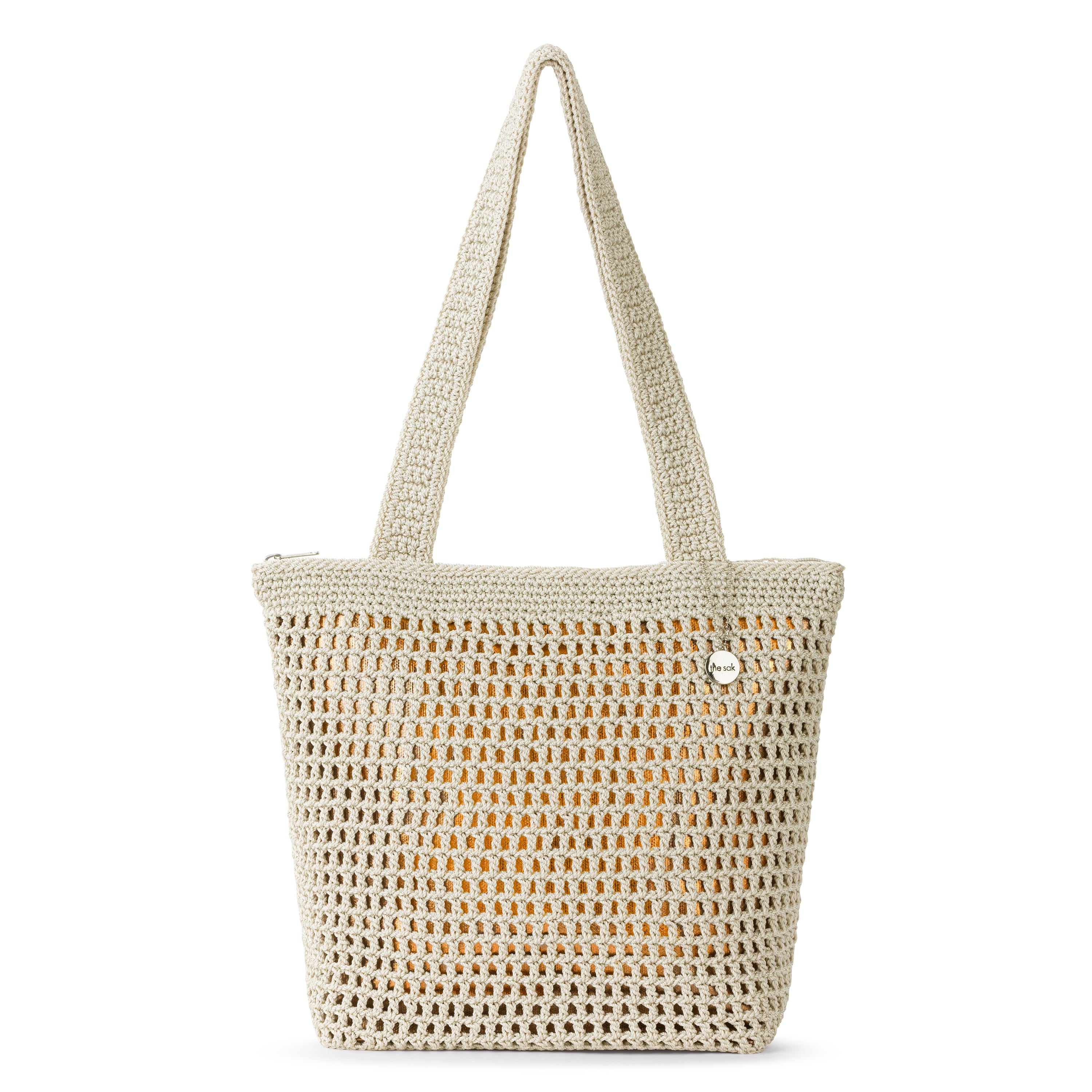 The Sak Casual Classics Tote - Hand Crochet - Natural With Bronze
