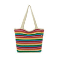 The Sak Sola Carryall Tote - Hand Crochet - Rainbow Stripe
