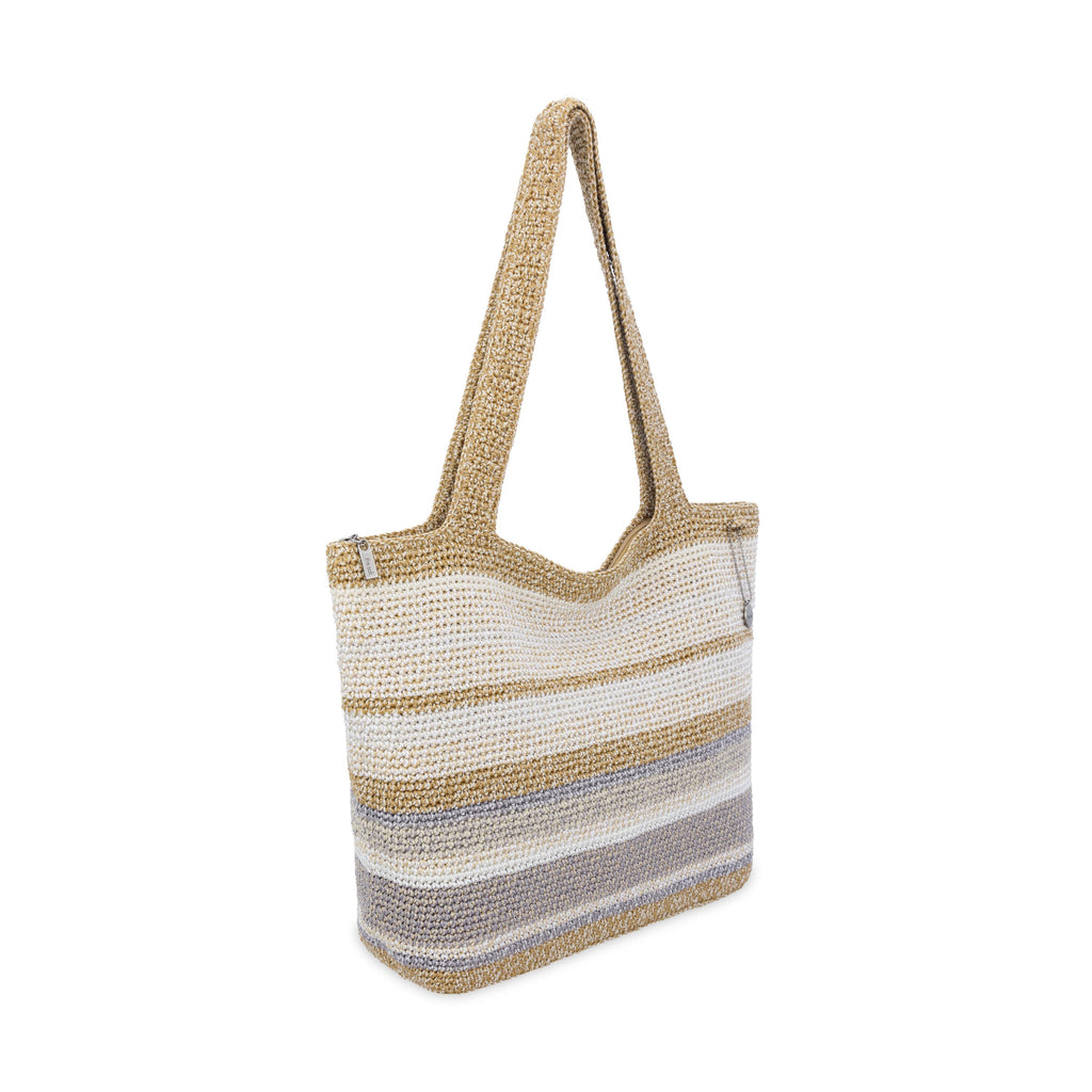 The Sak Sola Carryall Tote - Hand Crochet - Sand Stripe