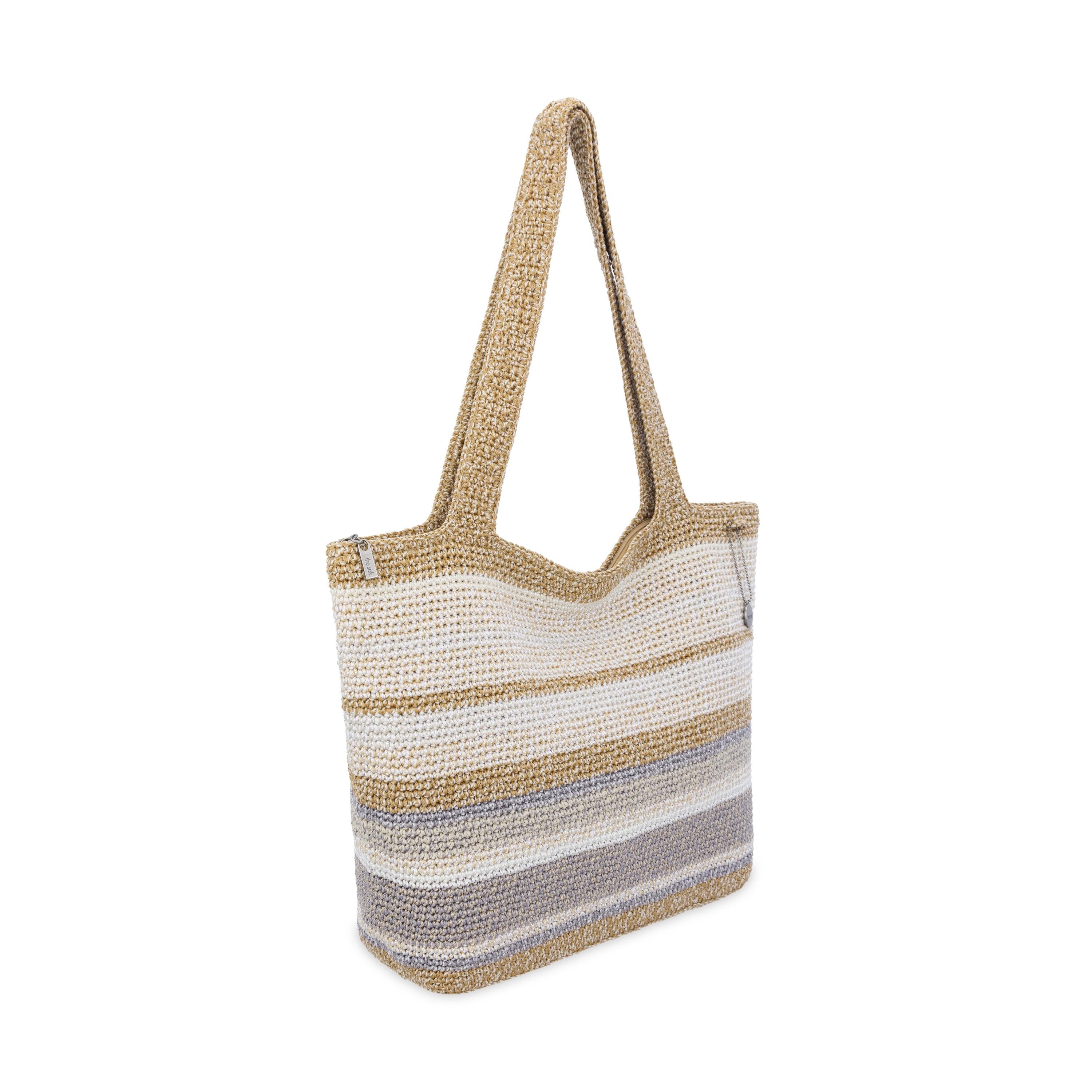 The Sak Sola Carryall Tote - Hand Crochet - Sand Stripe