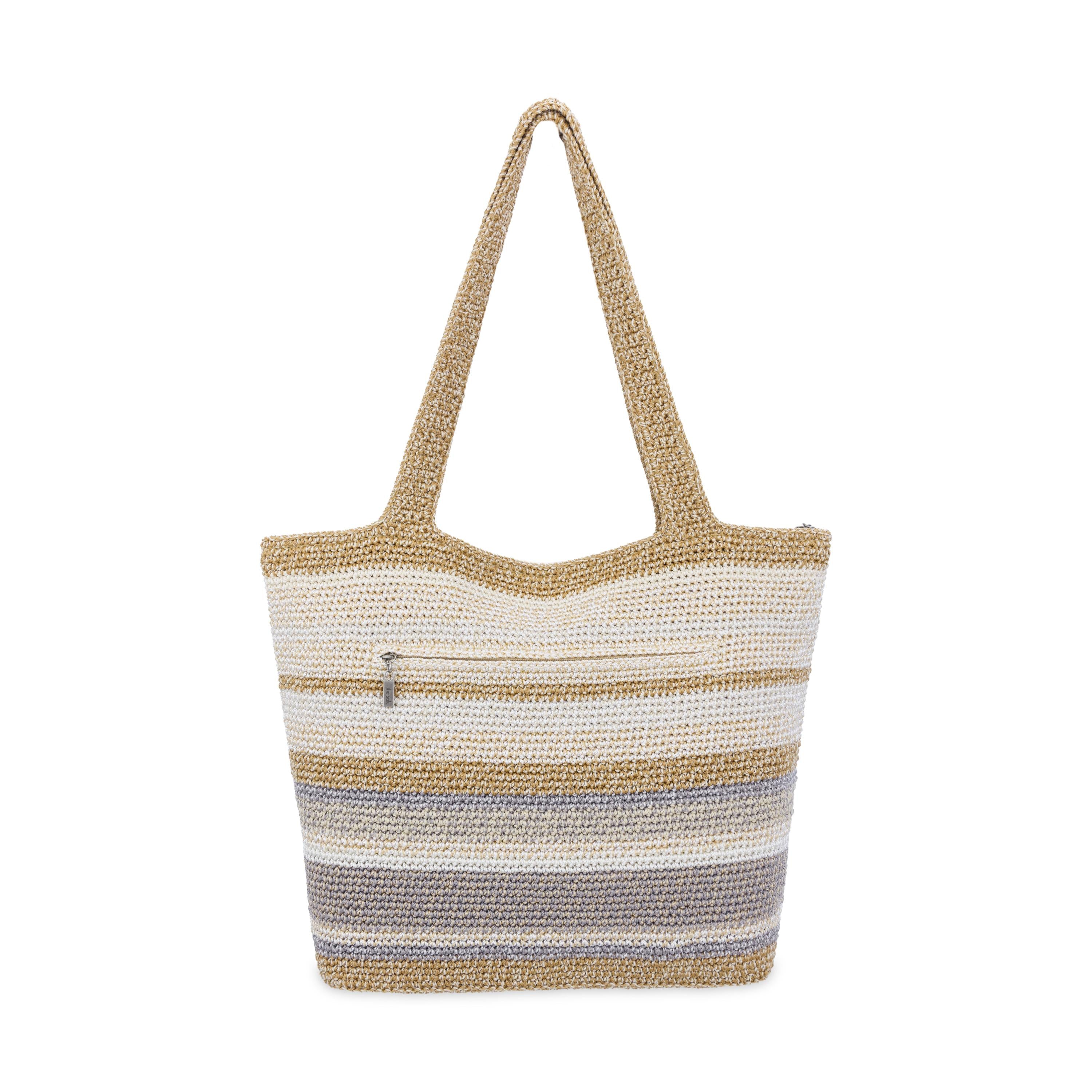 The Sak Sola Carryall Tote - Hand Crochet - Sand Stripe