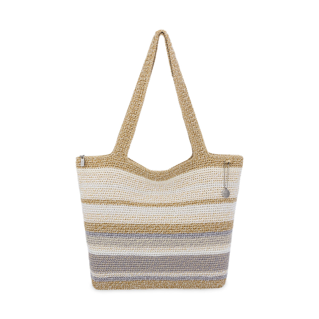 The Sak Sola Carryall Tote - Hand Crochet - Sand Stripe