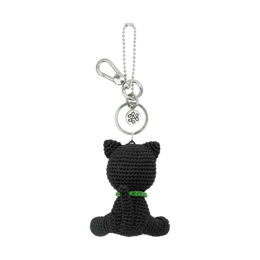 The Sak Yarnicharmz Dangle - Hand Crochet - Black Cat
